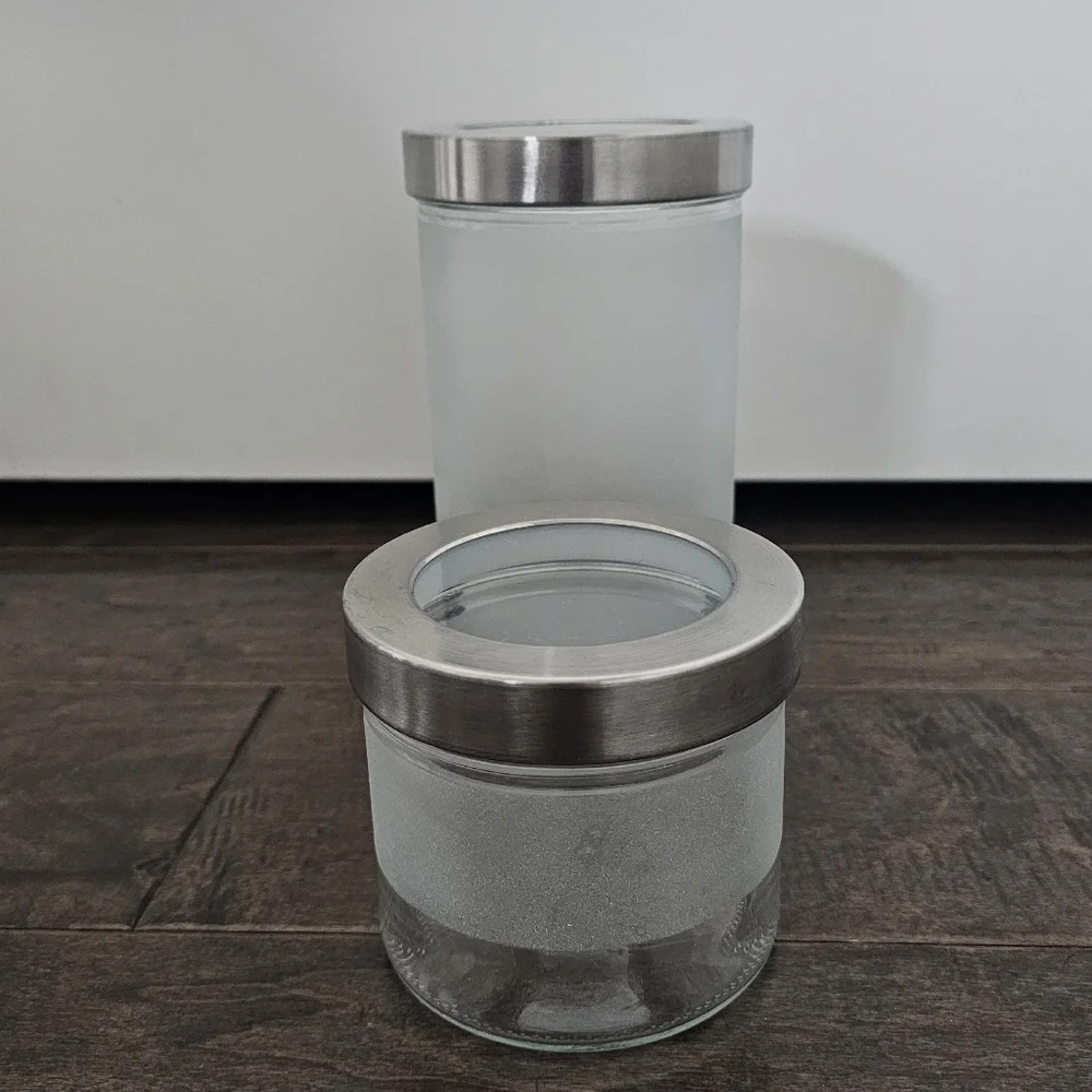 IKEA Maya Roberts Droppar Frosted Glass Storage Container Canisters Jars